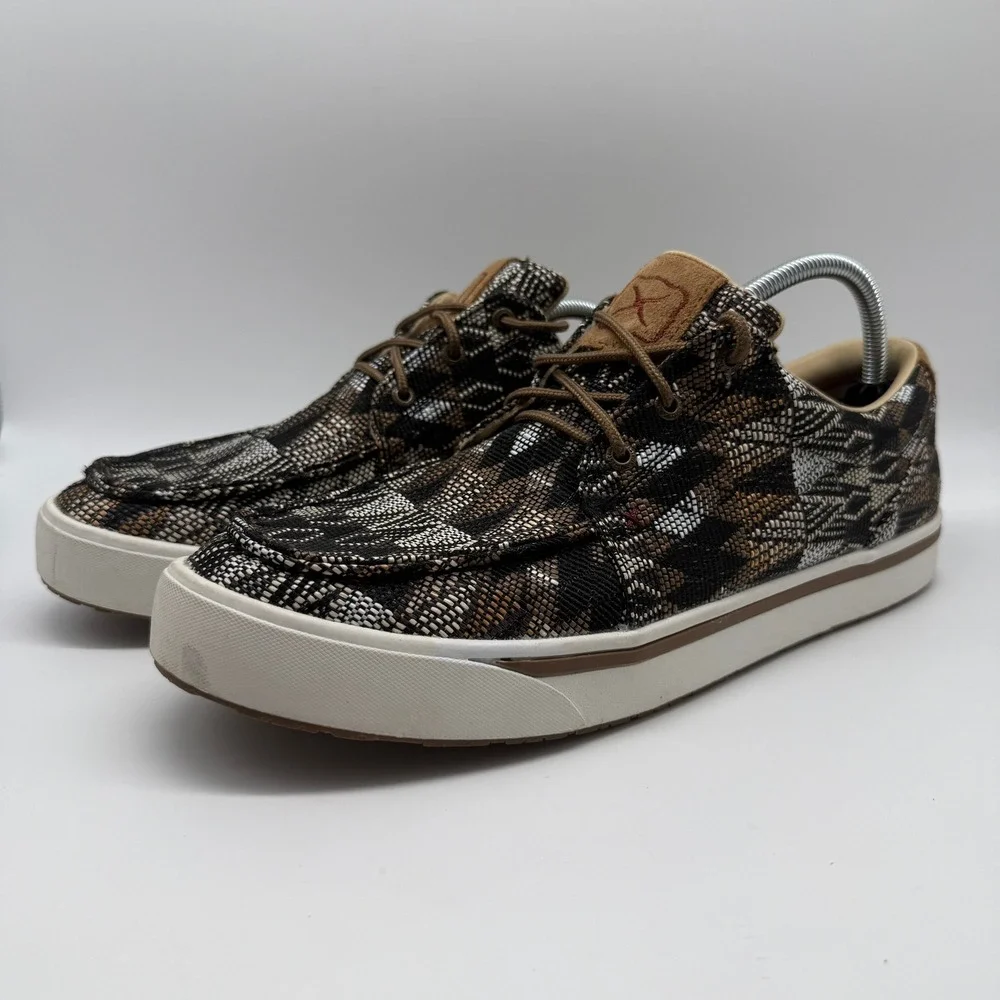 Twisted X MCA0044 Casual Shoes Mens 12 Brown Southwestern Woven Moc Toe Kicks